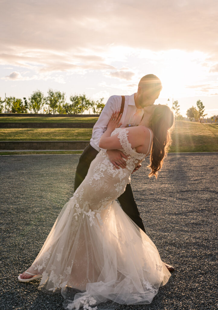 Golden hour photo with the sunset going down.