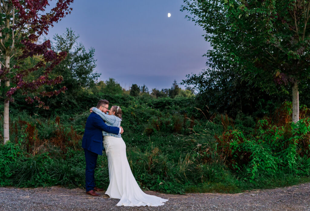 Evening romantic snuggles, Langley BC Wedding at Loft Country.